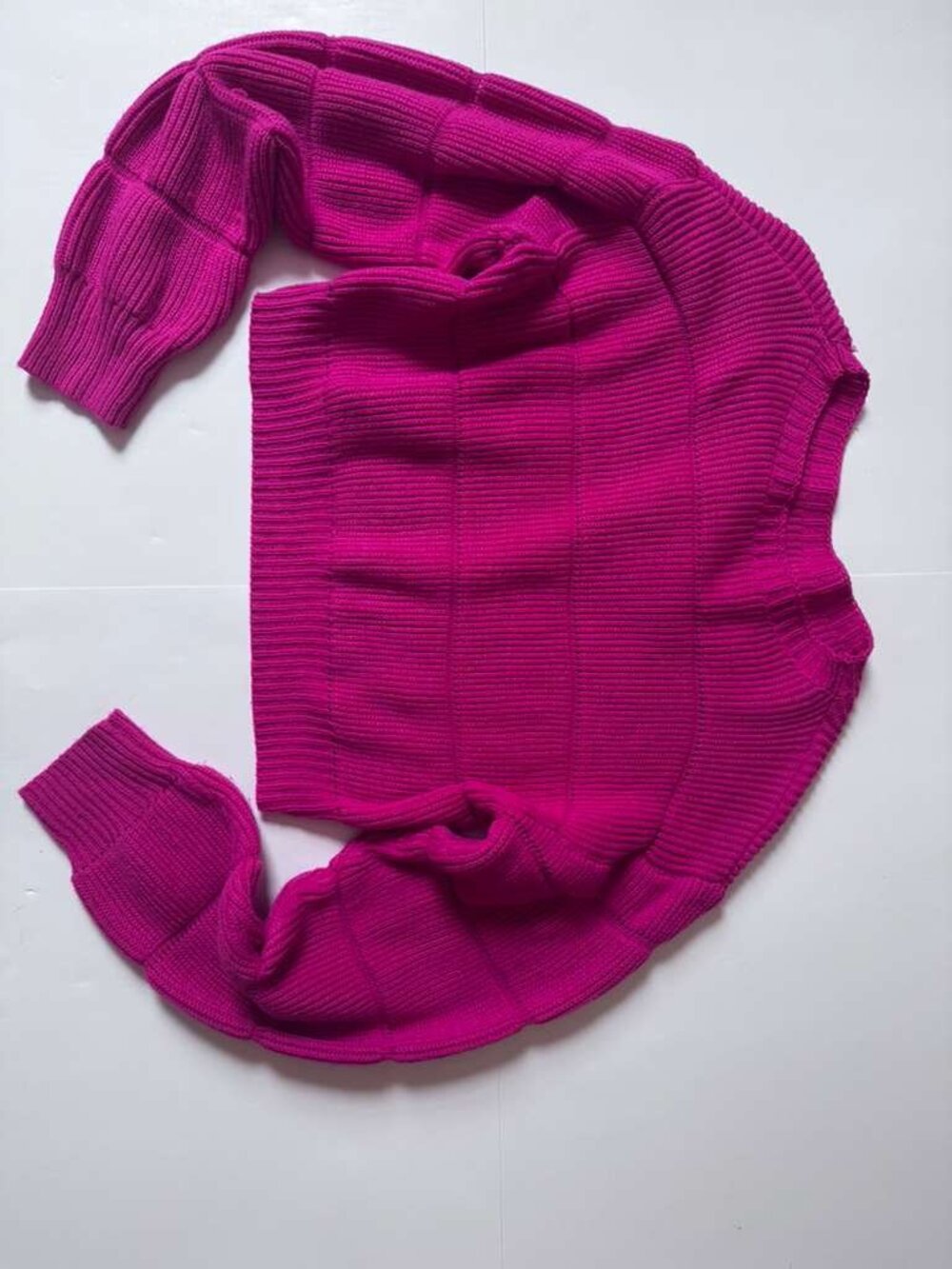 SHEIN Women’s Fuchsia Ribbed Knit Sweater – Size L